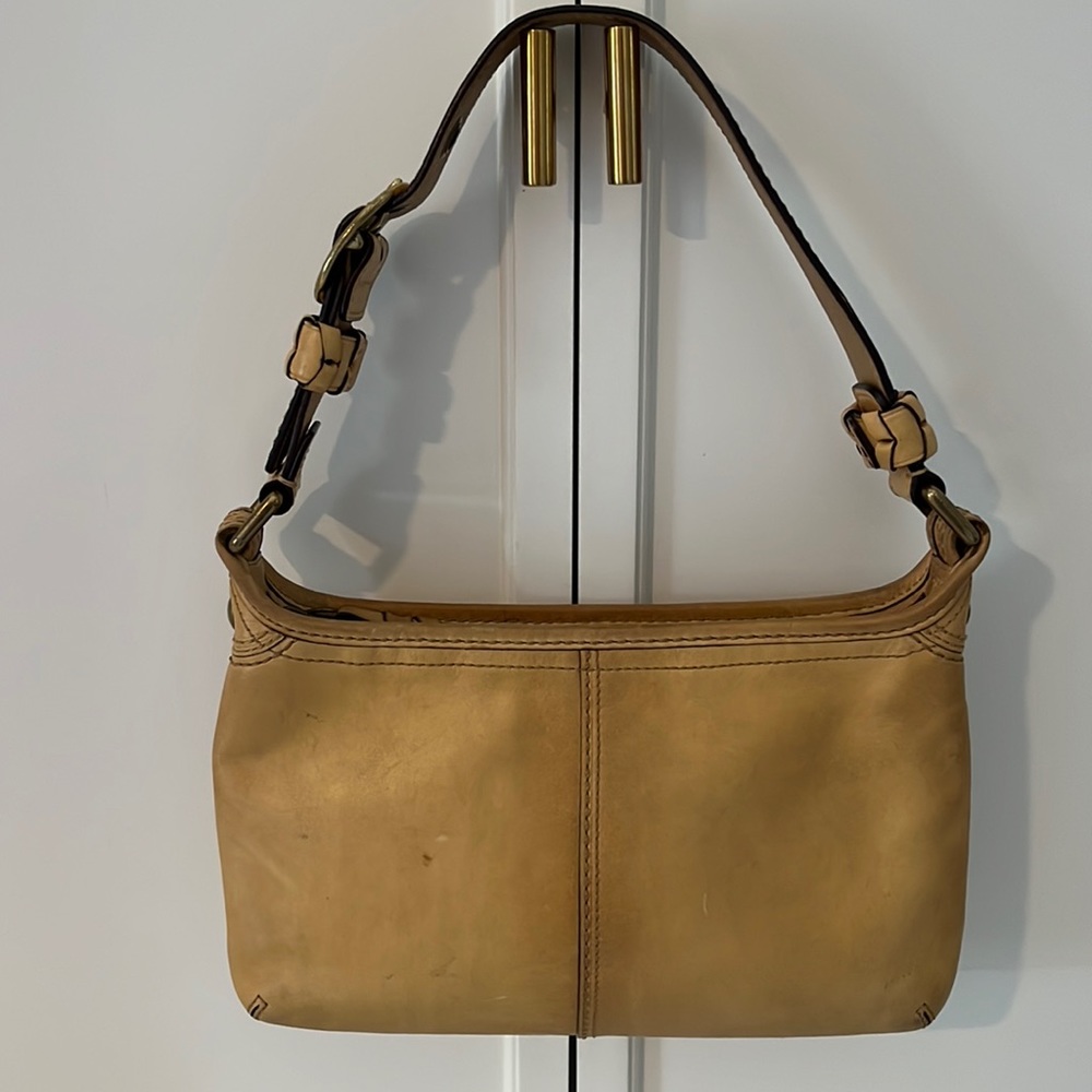 Vintage Coach Cowhide Leather Bleeker Tattersall Hobo Bag Blonde/Tan - Picture 16 of 16